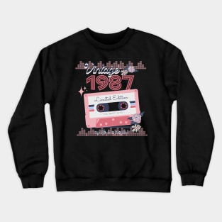 Vintage 1987 Limited Edition Music Cassette Birthday Gift Crewneck Sweatshirt